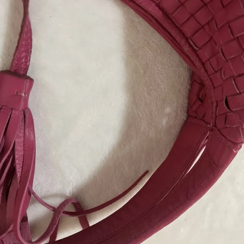 🩷 LALO LARGE Pink HAND Woven NAPA LEATHER HANDBAG / Vintage🩷